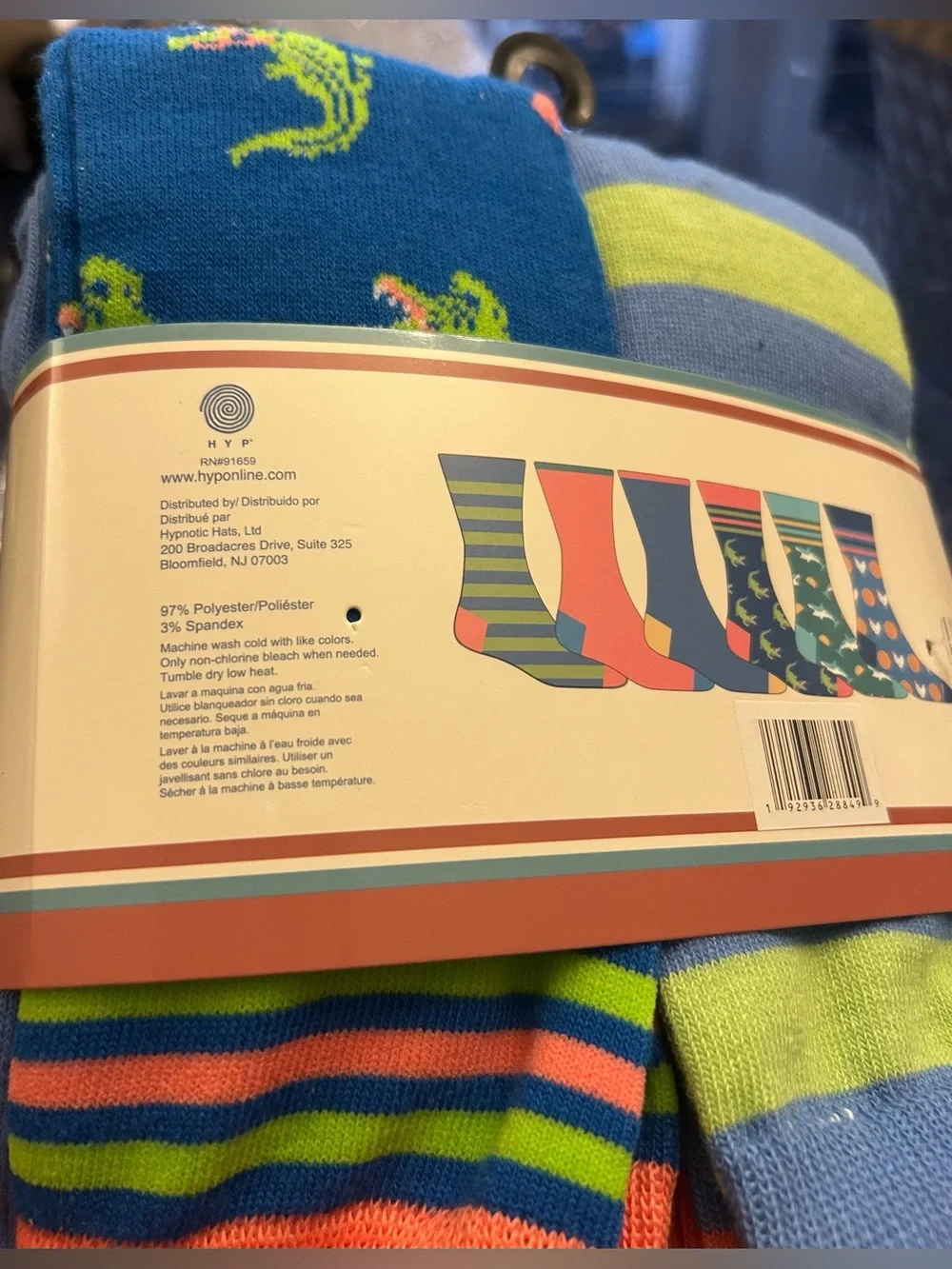 Men’s Blue & Green Crew Socks - 6 Pair Pack  Lakehouse Leisure Shoe Size: 6-12